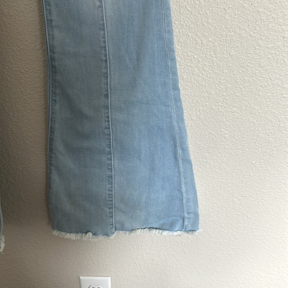 Ashley Mason Jeans women’s pull on faded fray hem flare center top stitch size 5 - Picture 12 of 12